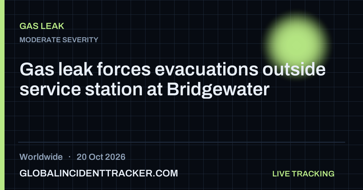 Gas Leak incident in worldwide on 20 October 2026 — Global Incident Tracker report card