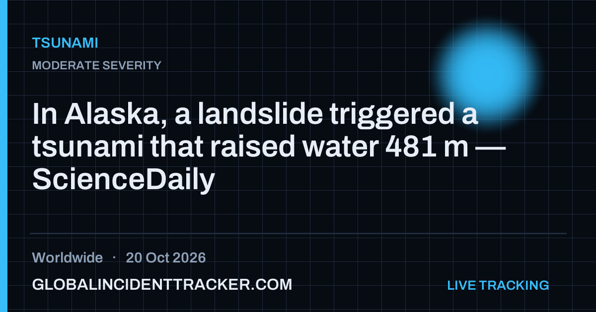 Tsunami incident in worldwide on 20 October 2026 — Global Incident Tracker report card