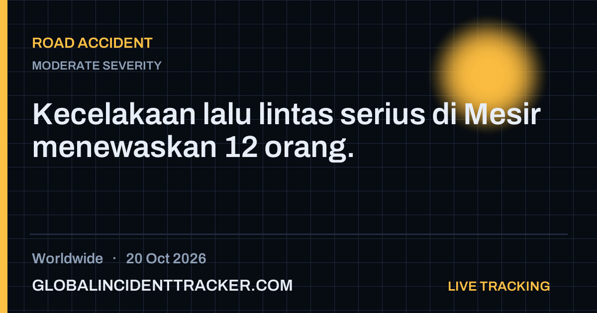 Road Accident incident in worldwide on 20 October 2026 — Global Incident Tracker report card