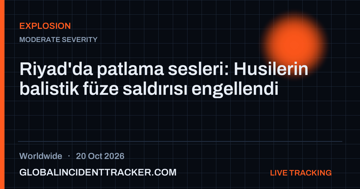 Explosion incident in worldwide on 20 October 2026 — Global Incident Tracker report card