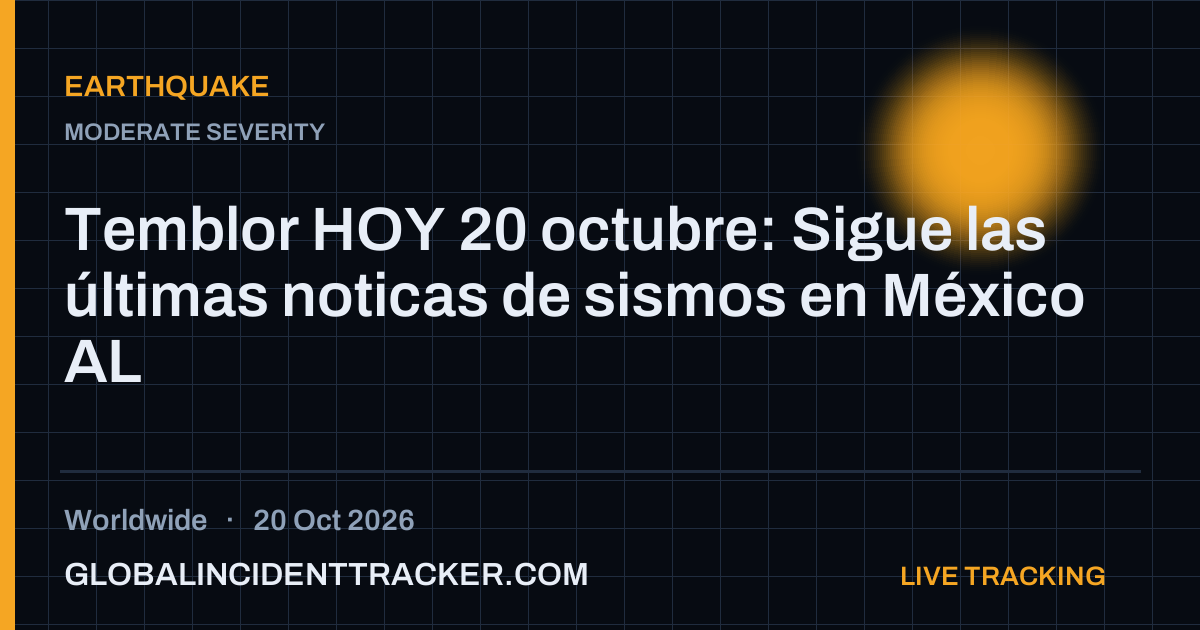 Earthquake incident in worldwide on 20 October 2026 — Global Incident Tracker report card