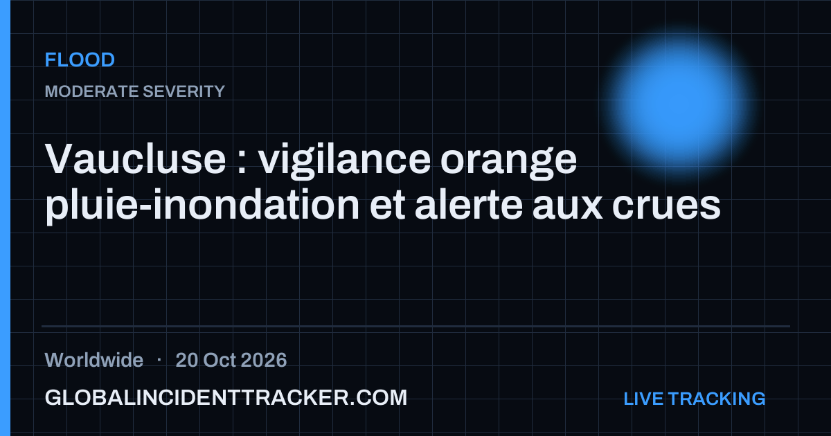 Flood incident in worldwide on 20 October 2026 — Global Incident Tracker report card