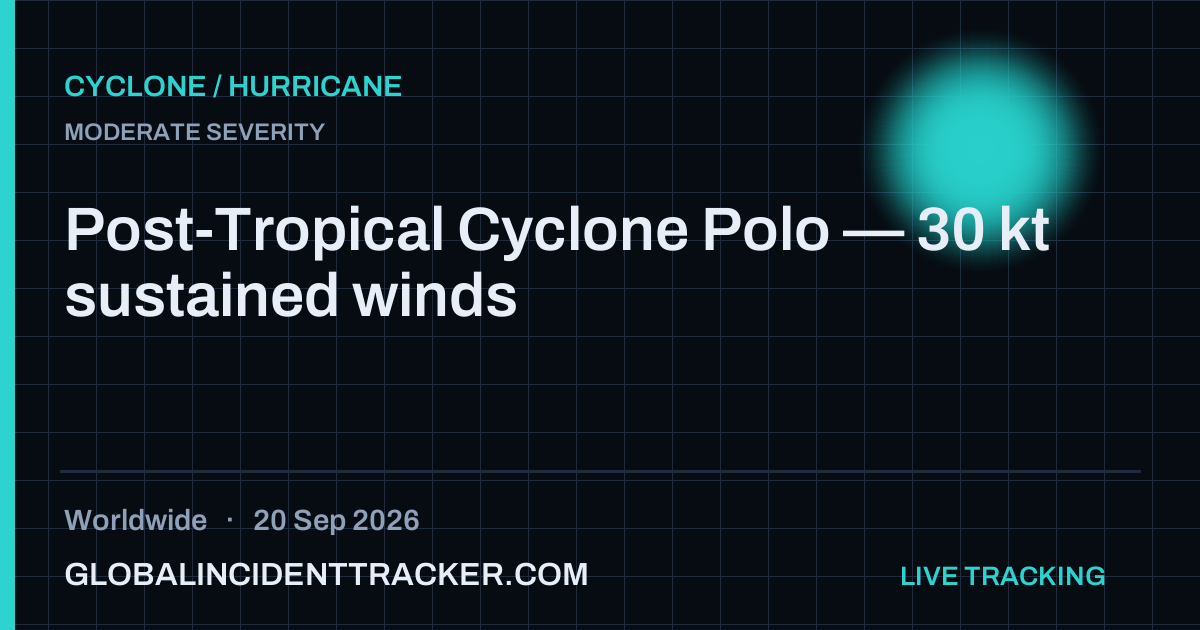 Cyclone / Hurricane incident in worldwide on 20 September 2026 — Global Incident Tracker report card