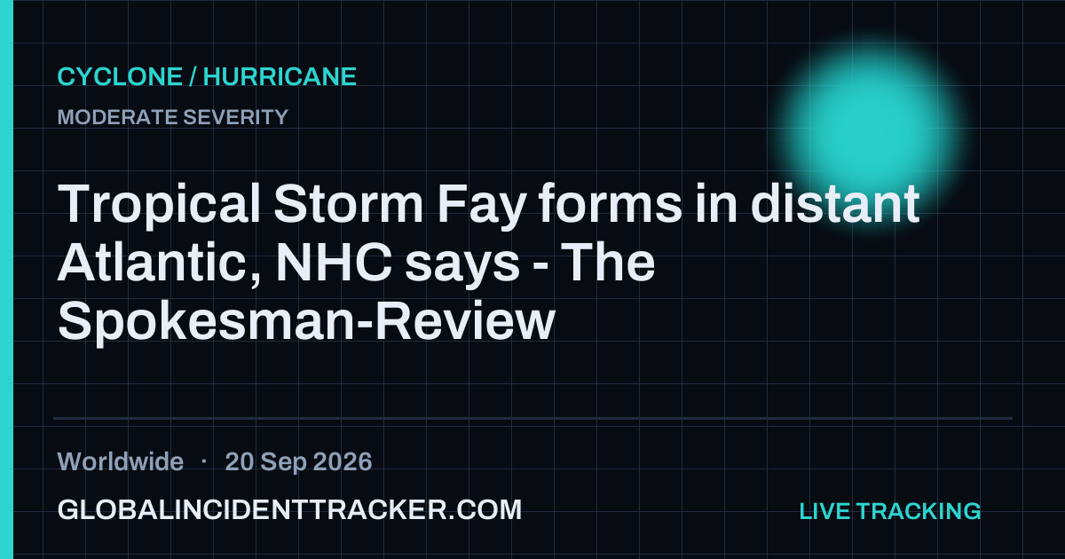 Cyclone / Hurricane incident in worldwide on 20 September 2026 — Global Incident Tracker report card