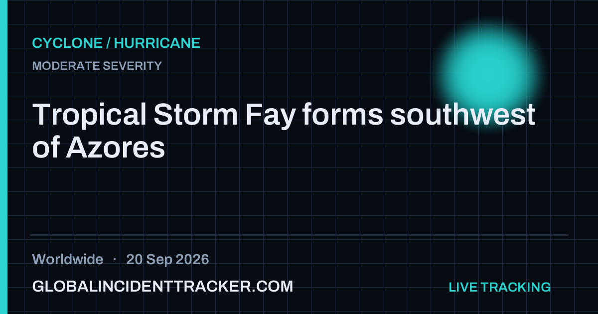Cyclone / Hurricane incident in worldwide on 20 September 2026 — Global Incident Tracker report card