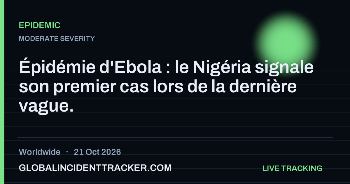 Epidemic incident in worldwide on 21 October 2026 — Global Incident Tracker report card