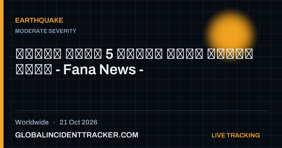 Earthquake incident in worldwide on 21 October 2026 — Global Incident Tracker report card