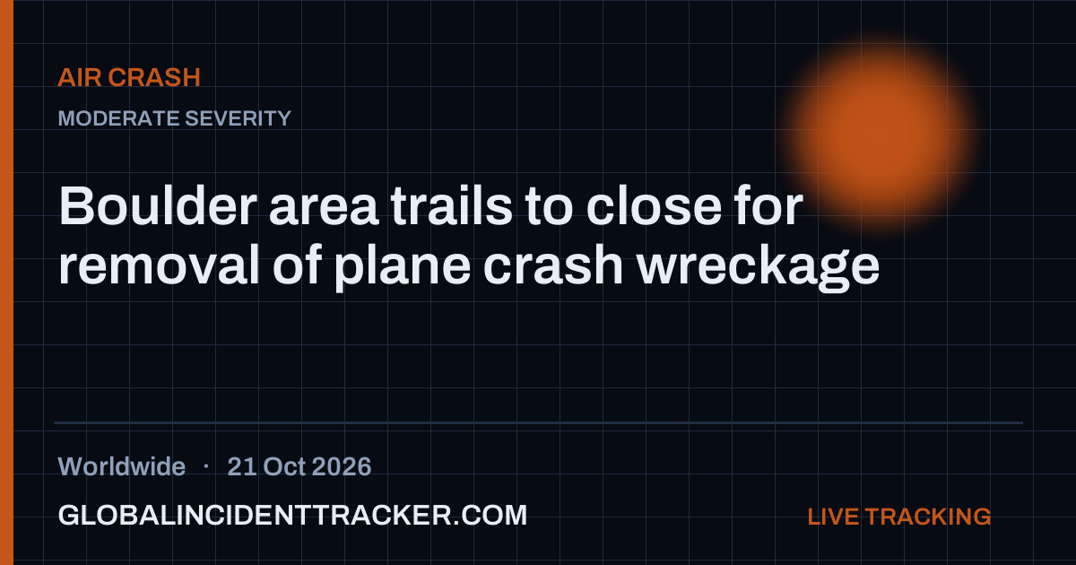 Boulder area trails to close for removal of plane crash wreckage — 21 ...