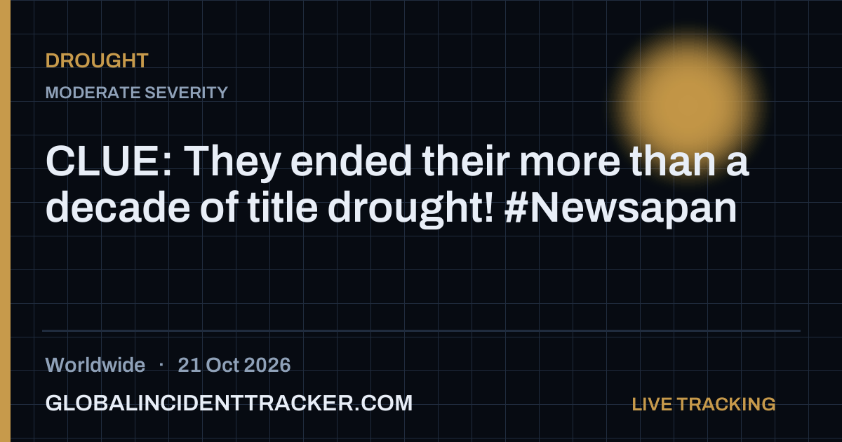 Drought incident in worldwide on 21 October 2026 — Global Incident Tracker report card