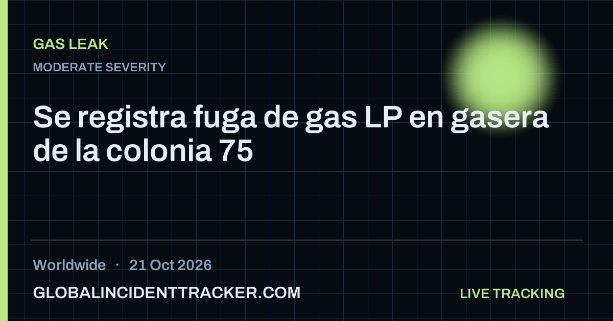Gas Leak incident in worldwide on 21 October 2026 — Global Incident Tracker report card
