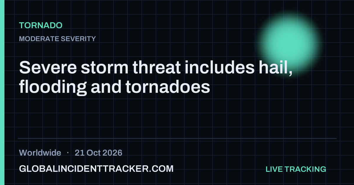 Tornado incident in worldwide on 21 October 2026 — Global Incident Tracker report card