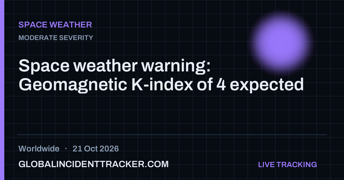 Space Weather incident in worldwide on 21 October 2026 — Global Incident Tracker report card