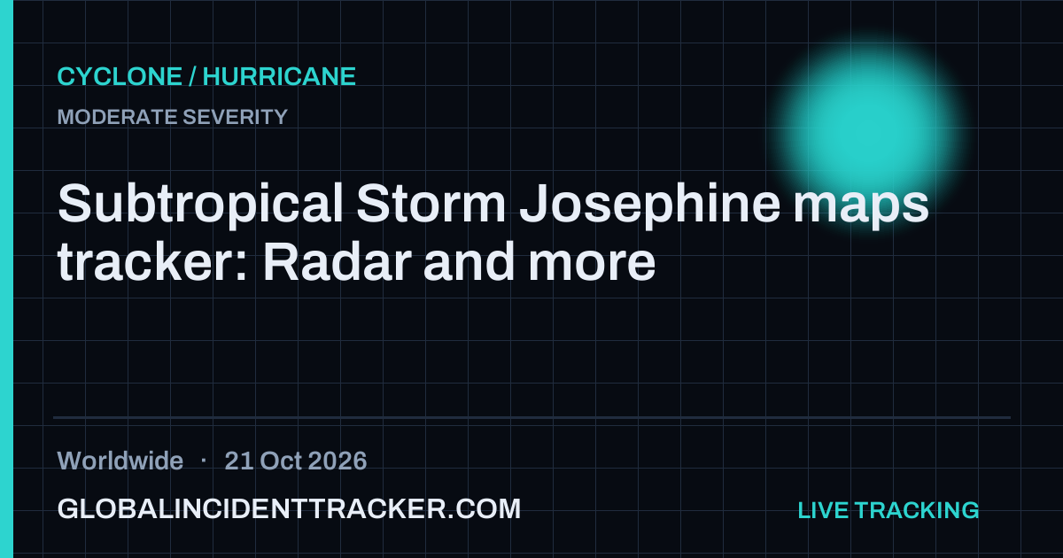 Subtropical Storm Josephine maps tracker: Radar and more — 21 October 2026