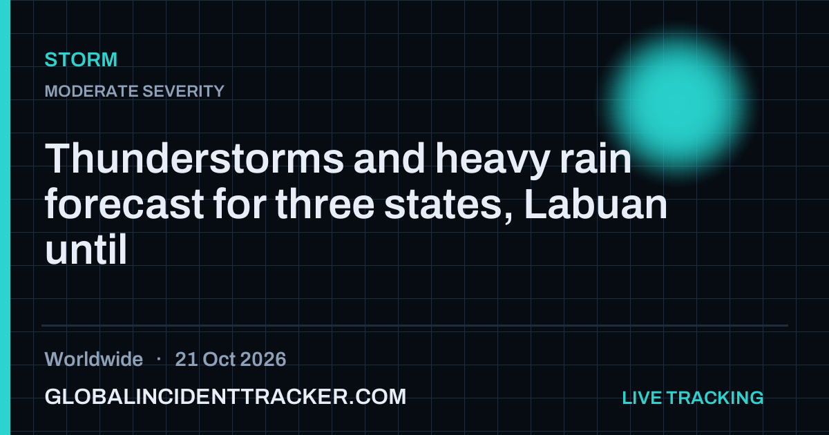 Storm incident in worldwide on 21 October 2026 — Global Incident Tracker report card