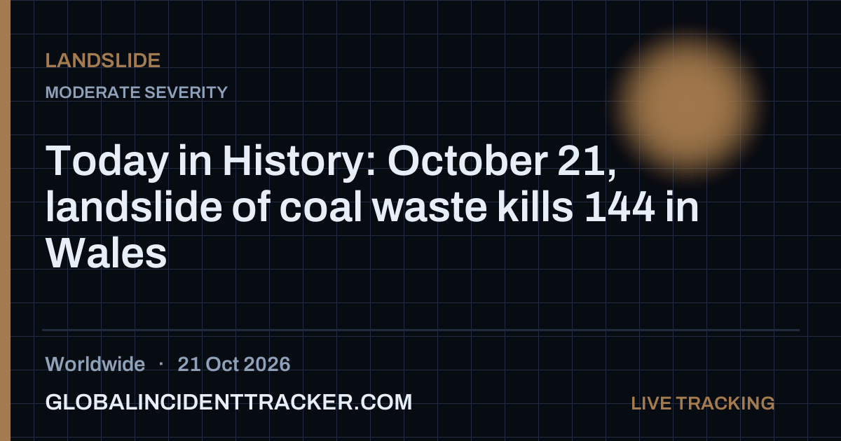 Today in History: October 21, landslide of coal waste kills 144 in ...