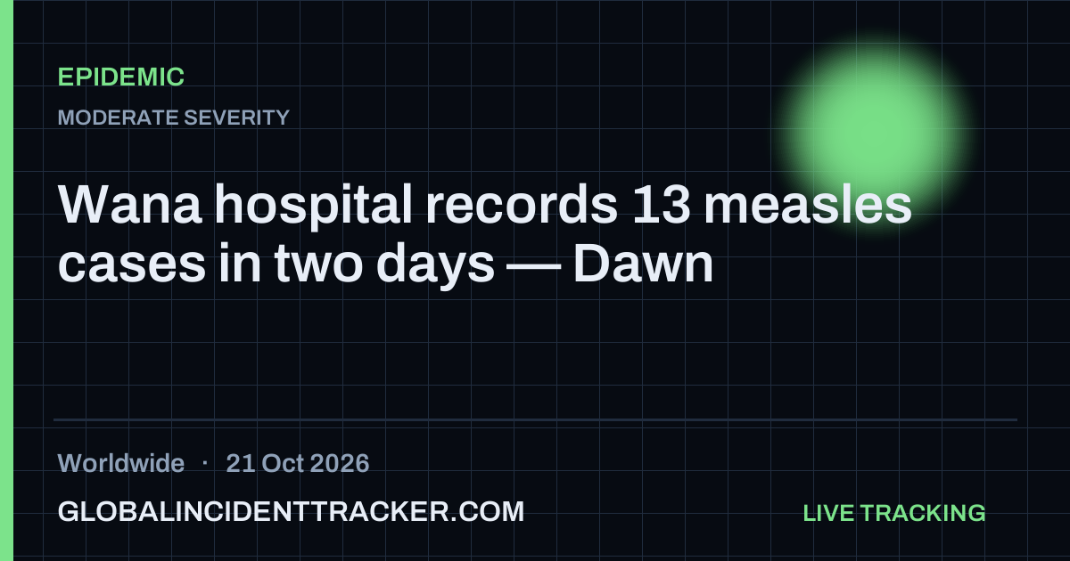 Epidemic incident in worldwide on 21 October 2026 — Global Incident Tracker report card