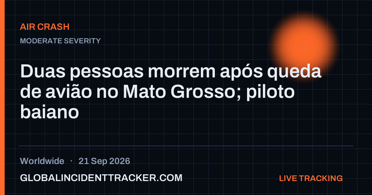 Air Crash incident in worldwide on 21 September 2026 — Global Incident Tracker report card