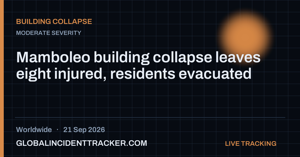 Building Collapse incident in worldwide on 21 September 2026 — Global Incident Tracker report card