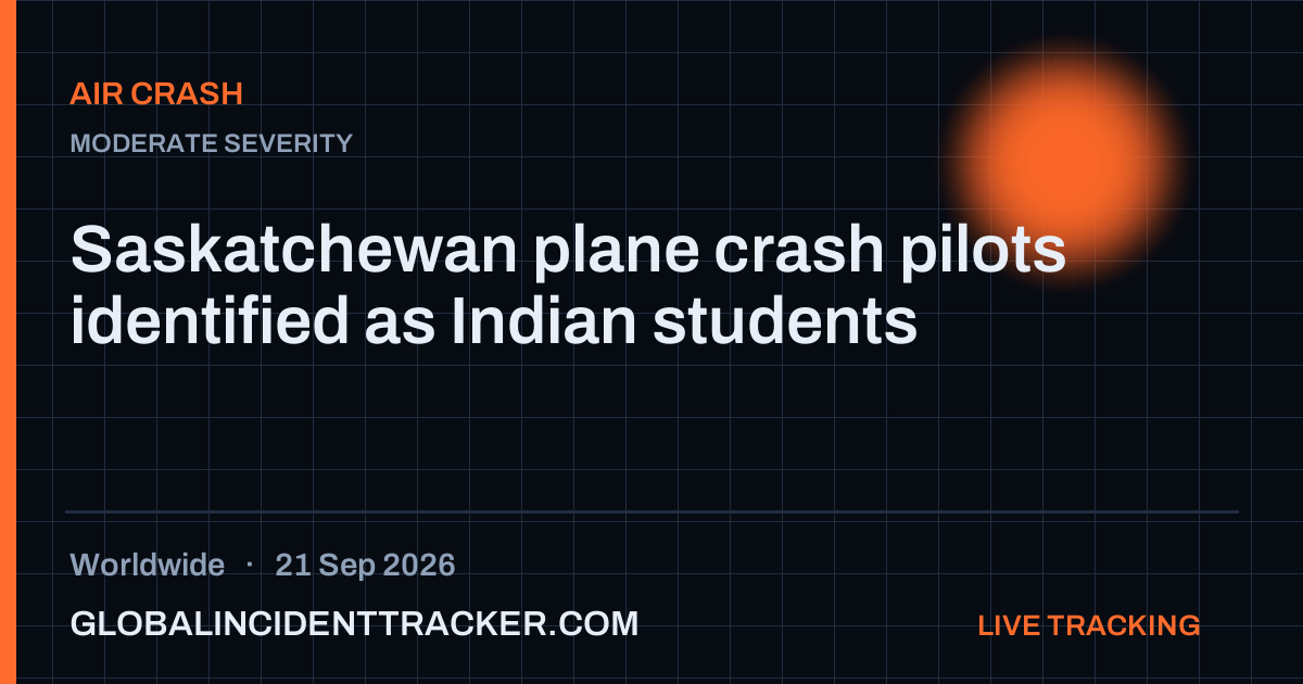 Air Crash incident in worldwide on 21 September 2026 — Global Incident Tracker report card