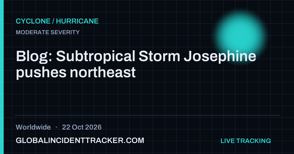 Cyclone / Hurricane incident in worldwide on 22 October 2026 — Global Incident Tracker report card