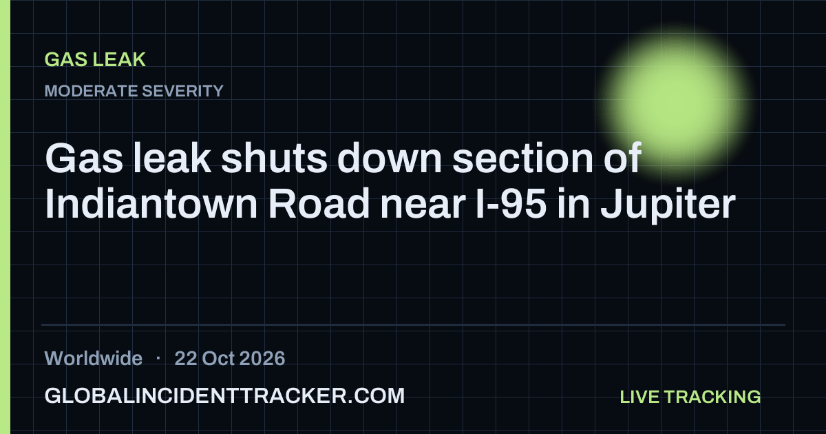 Gas leak shuts down section of Indiantown Road near I-95 in Jupiter ...