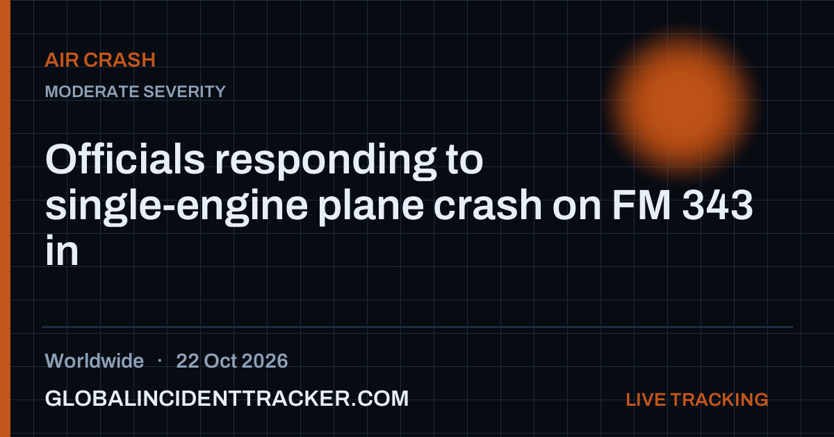 Officials responding to single-engine plane crash on FM 343 in ...
