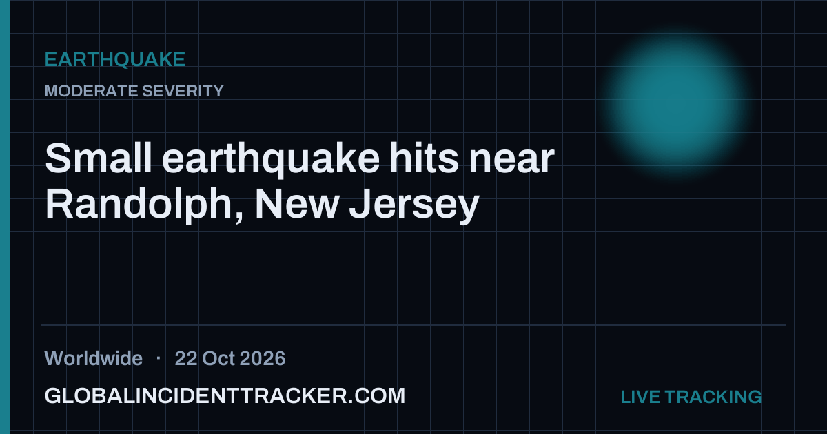 Small earthquake hits near Randolph, New Jersey — 22 October 2026