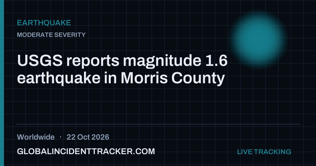 USGS reports magnitude 1.6 earthquake in Morris County — 22 October 2026