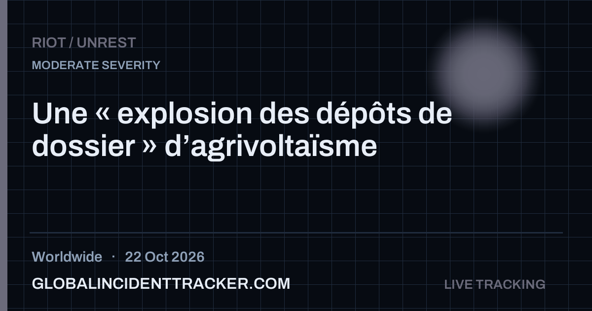 Riot / Unrest incident in worldwide on 22 October 2026 — Global Incident Tracker report card
