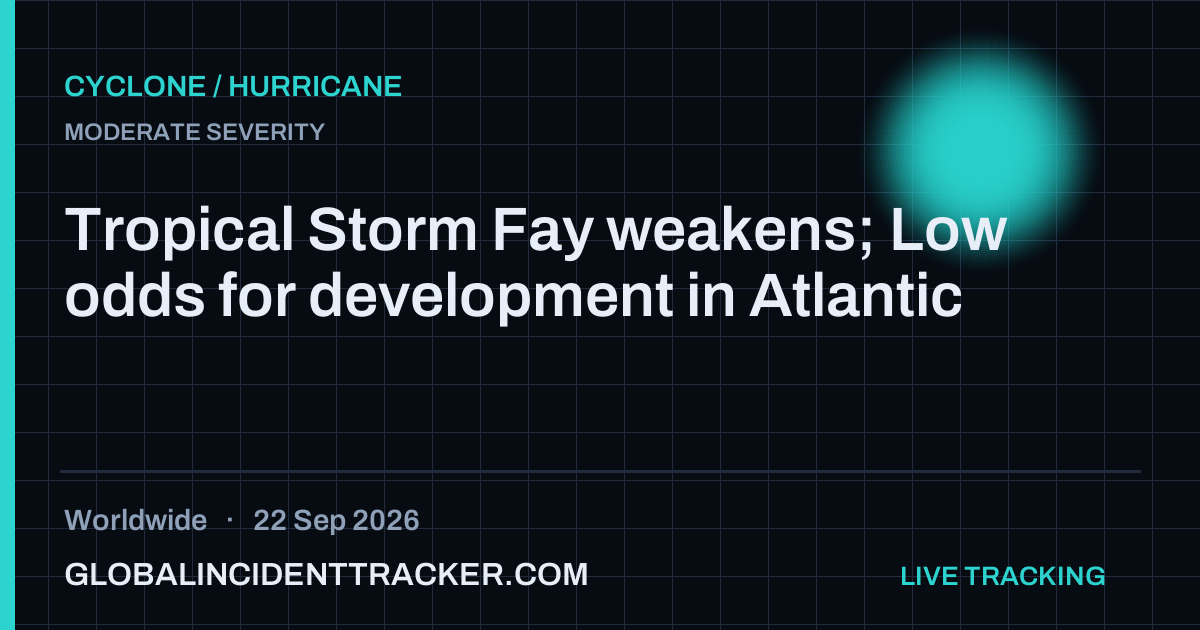 Cyclone / Hurricane incident in worldwide on 22 September 2026 — Global Incident Tracker report card