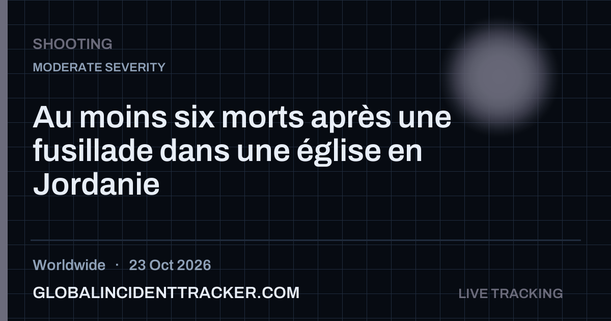 Au moins six morts après une fusillade dans une église en Jordanie — 23 ...