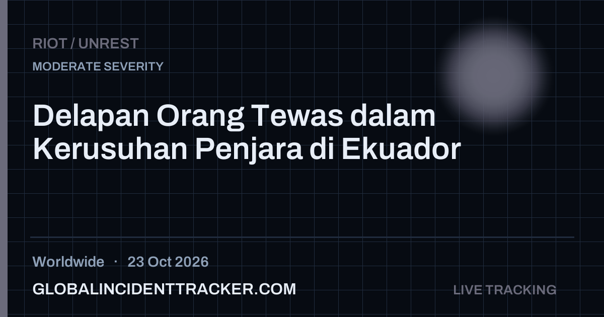 Riot / Unrest incident in worldwide on 23 October 2026 — Global Incident Tracker report card