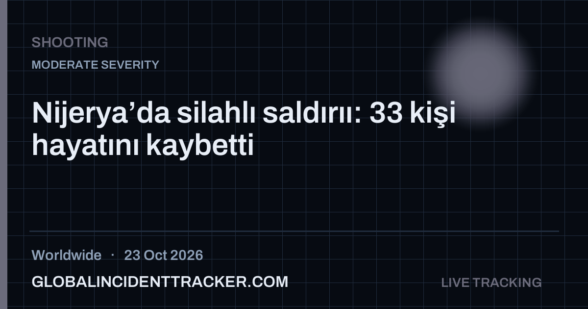 Shooting incident in worldwide on 23 October 2026 — Global Incident Tracker report card