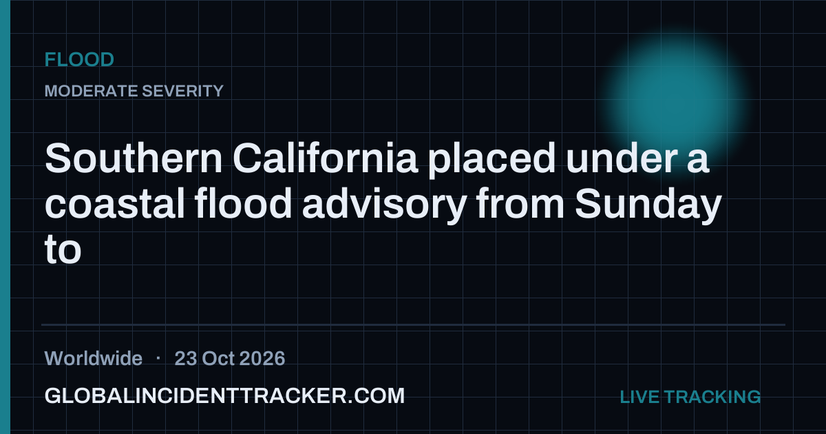 Flood incident in worldwide on 23 October 2026 — Global Incident Tracker report card