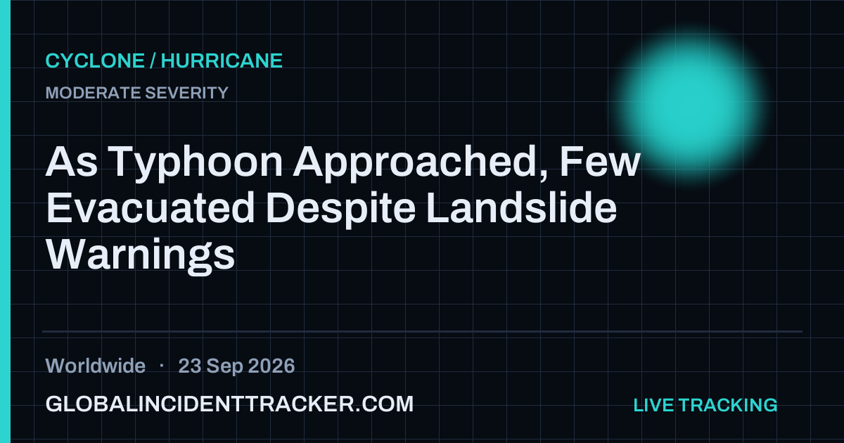 Cyclone / Hurricane incident in worldwide on 23 September 2026 — Global Incident Tracker report card