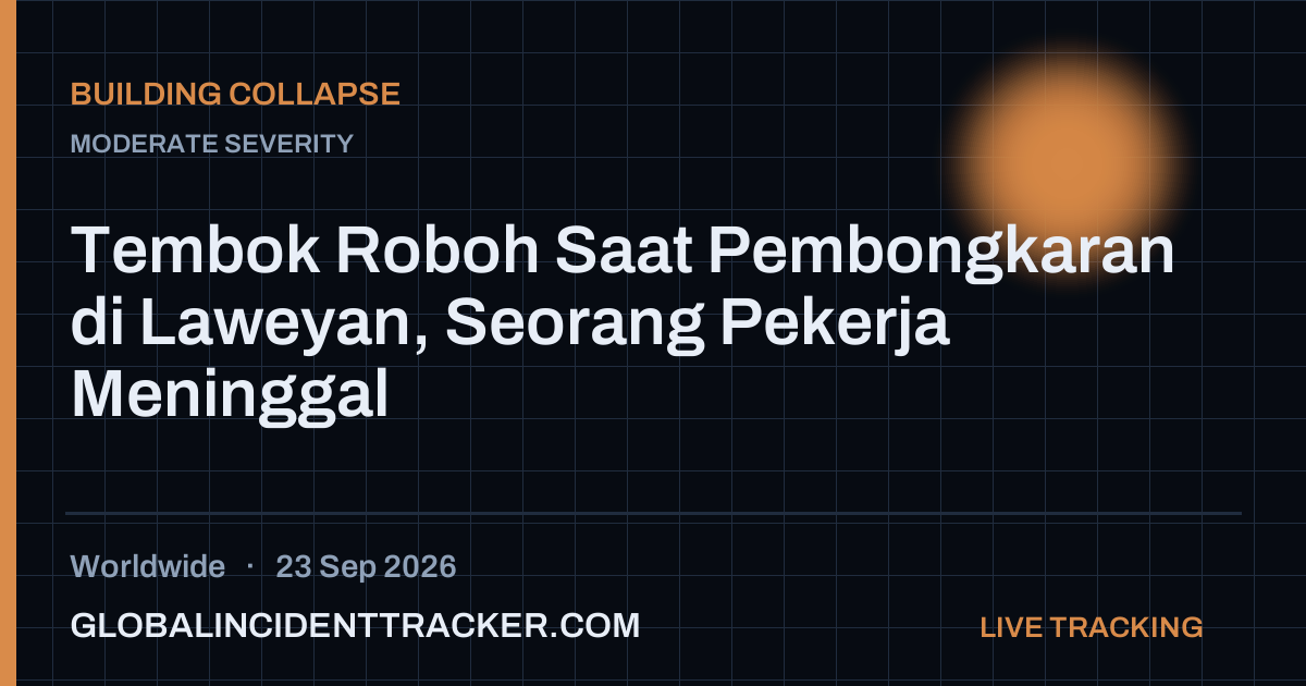 Building Collapse incident in worldwide on 23 September 2026 — Global Incident Tracker report card