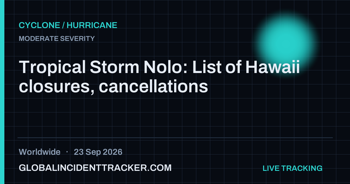 Cyclone / Hurricane incident in worldwide on 23 September 2026 — Global Incident Tracker report card