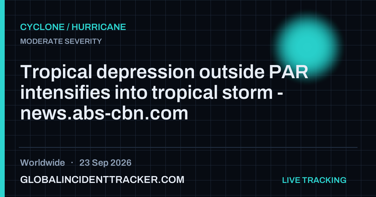 Cyclone / Hurricane incident in worldwide on 23 September 2026 — Global Incident Tracker report card