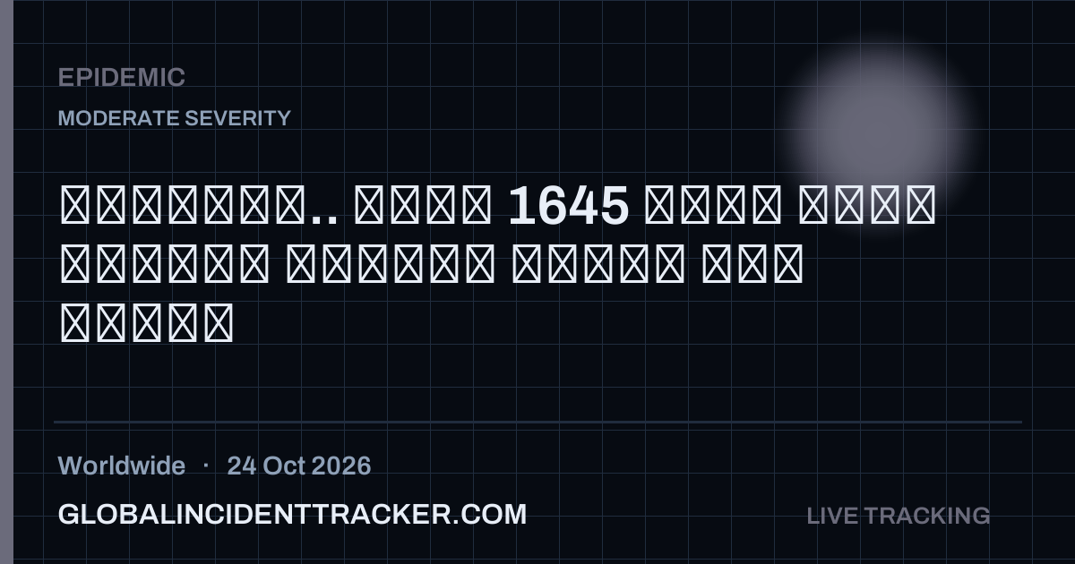 Epidemic incident in worldwide on 24 October 2026 — Global Incident Tracker report card