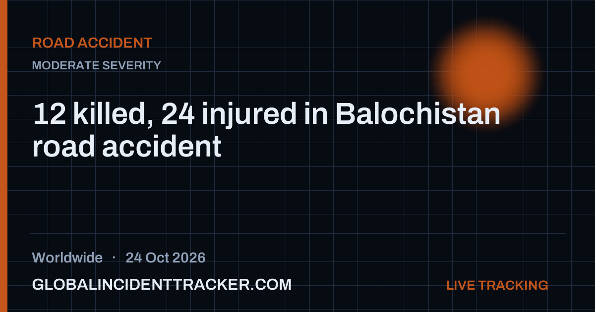 Road Accident incident in worldwide on 24 October 2026 — Global Incident Tracker report card