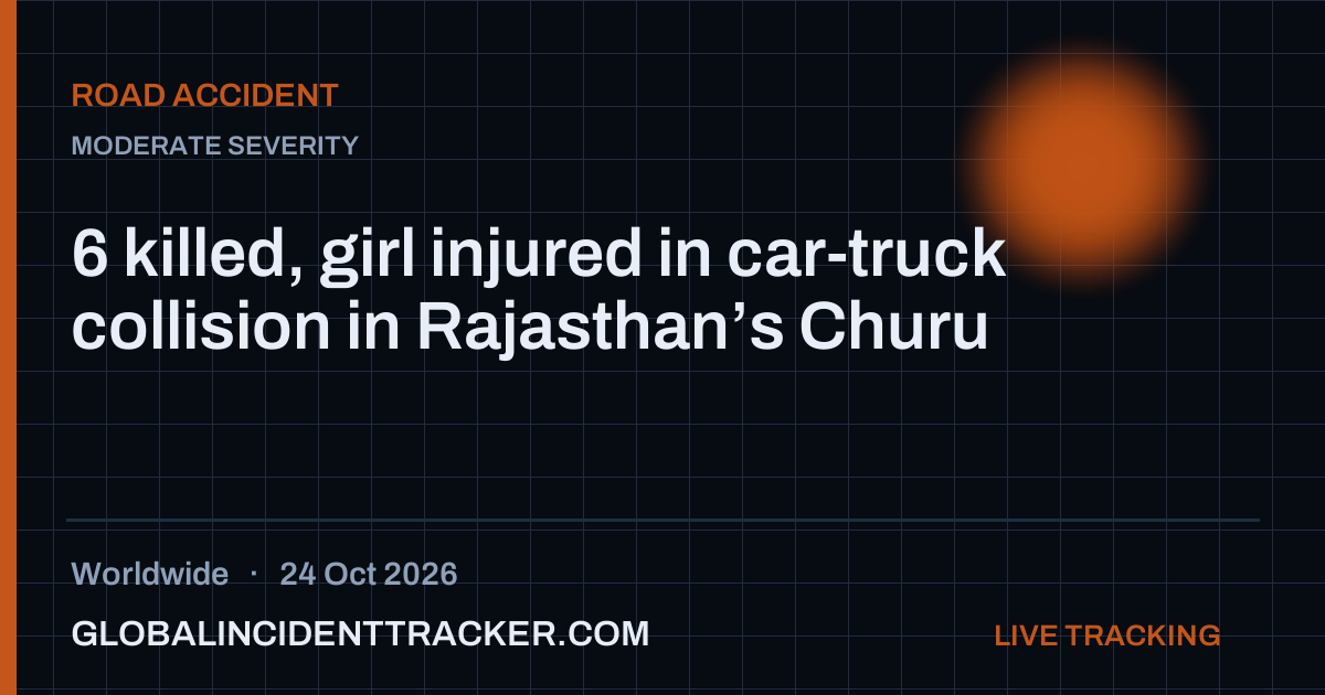 Road Accident incident in worldwide on 24 October 2026 — Global Incident Tracker report card