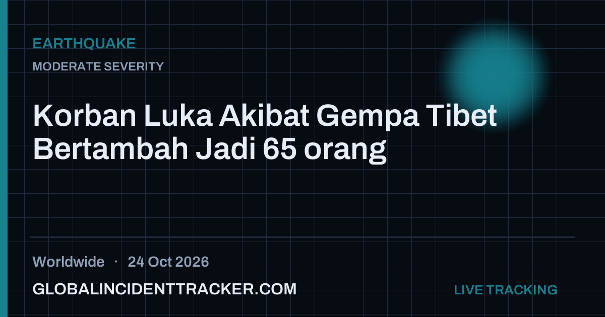 Earthquake incident in worldwide on 24 October 2026 — Global Incident Tracker report card