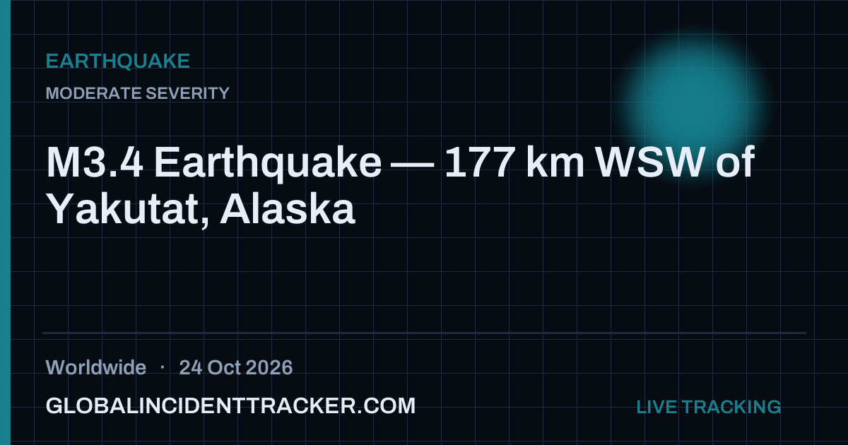 Earthquake incident in worldwide on 24 October 2026 — Global Incident Tracker report card