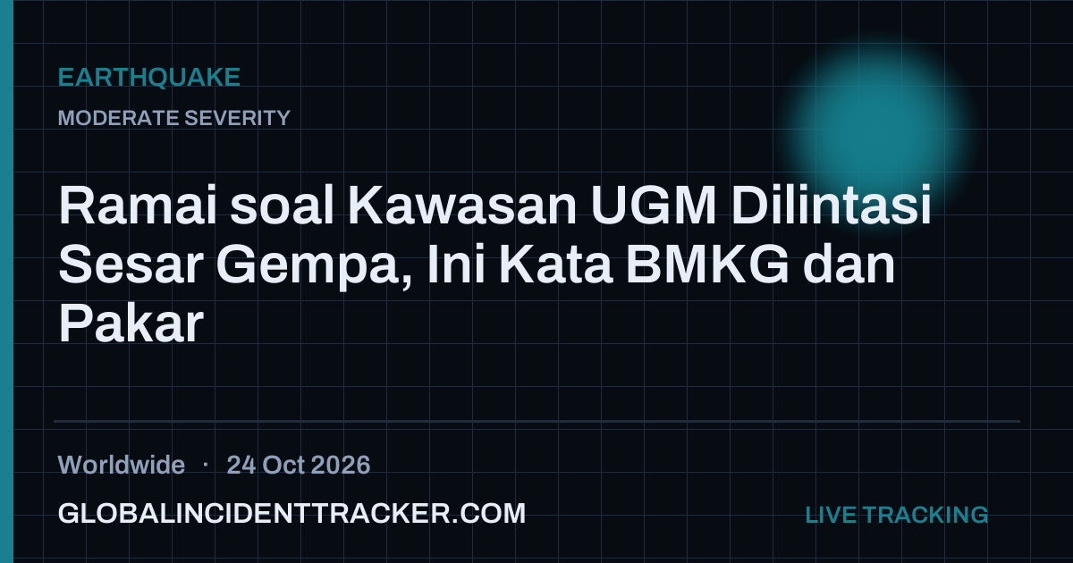 Earthquake incident in worldwide on 24 October 2026 — Global Incident Tracker report card