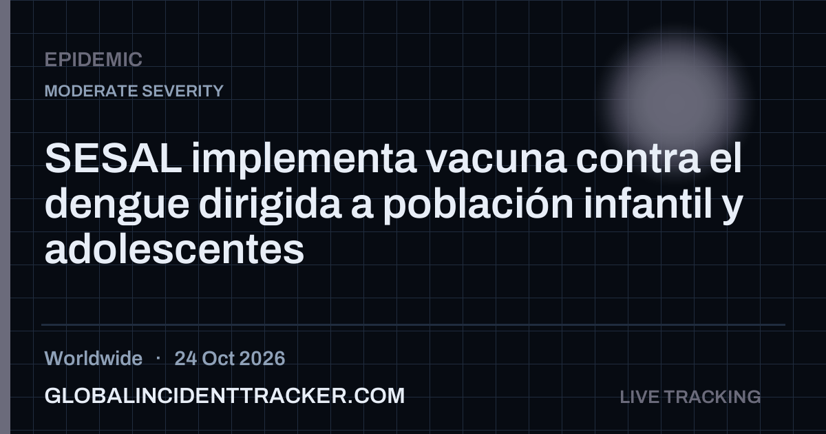 Epidemic incident in worldwide on 24 October 2026 — Global Incident Tracker report card