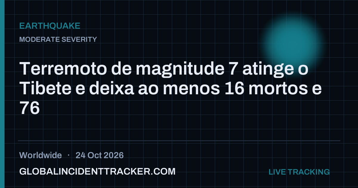 Earthquake incident in worldwide on 24 October 2026 — Global Incident Tracker report card