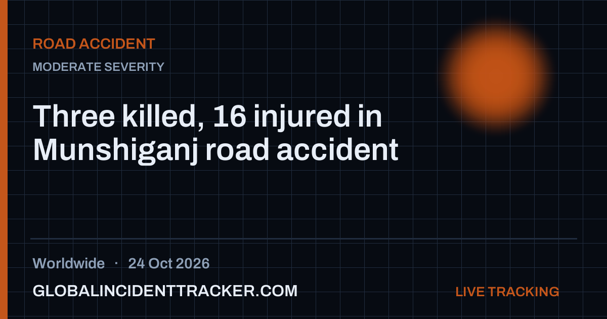Road Accident incident in worldwide on 24 October 2026 — Global Incident Tracker report card