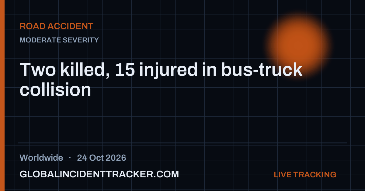 Road Accident incident in worldwide on 24 October 2026 — Global Incident Tracker report card
