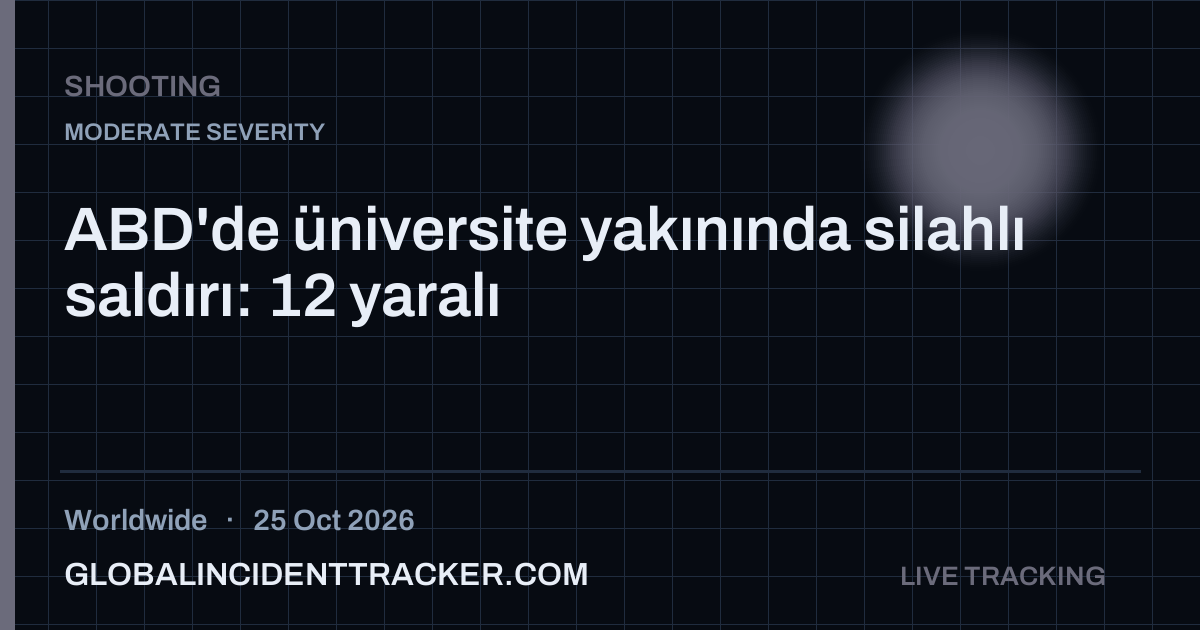 Shooting incident in worldwide on 25 October 2026 — Global Incident Tracker report card
