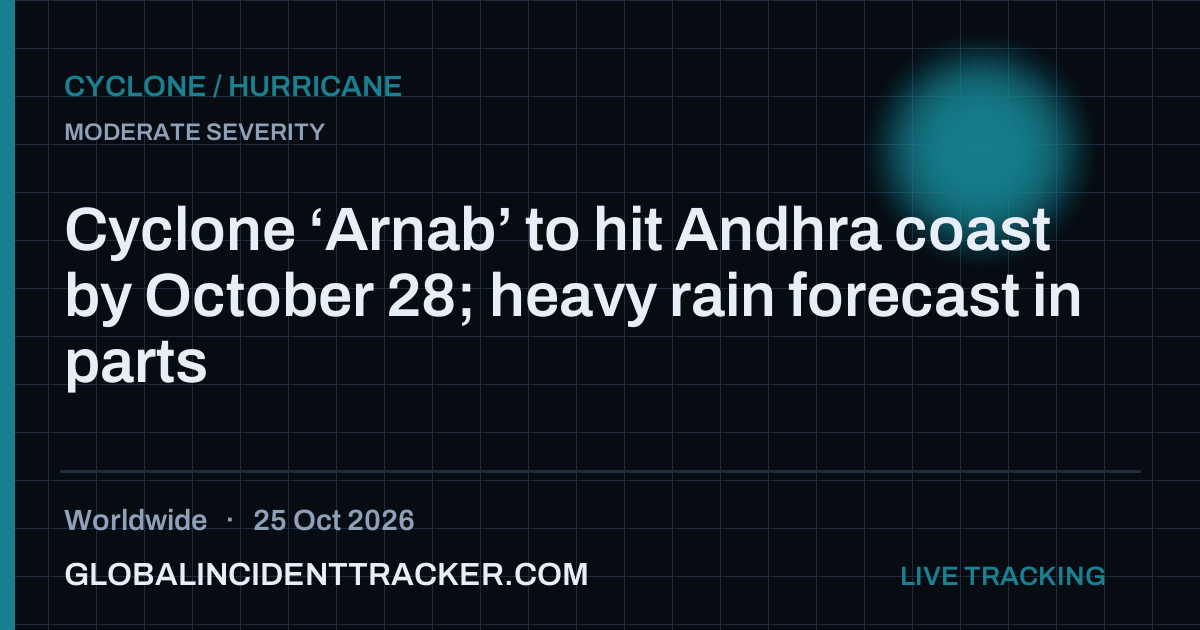 Cyclone / Hurricane incident in worldwide on 25 October 2026 — Global Incident Tracker report card